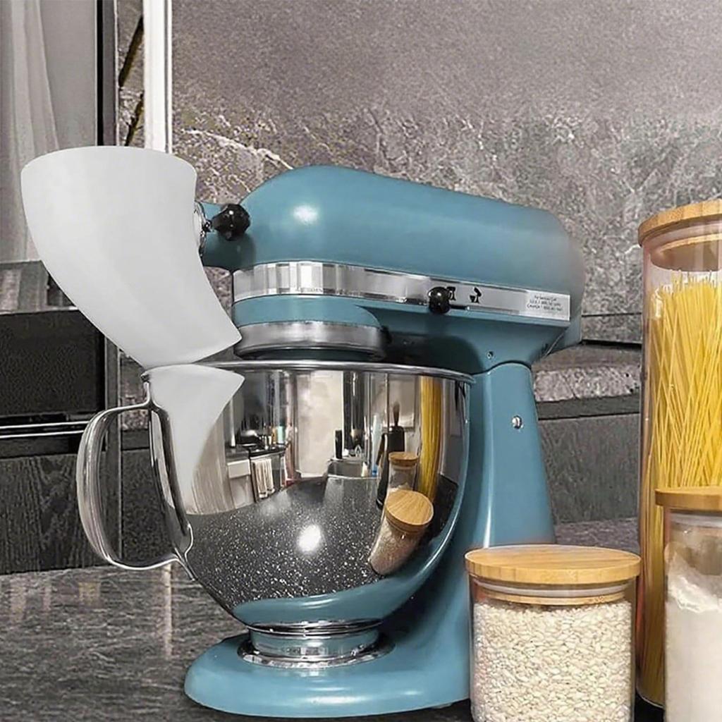 Plastic Powder Funnel Lightweight Flour Funnel Spillproof Kitchen Accessories Replacement for Kitchen Aid Artisan KSM150 5-Quart