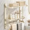 New Household Suction Cup Type Integrated Bathroom Rack Two-in-one Multi-layer Double-layer Towel Rack Bath Towel Rack