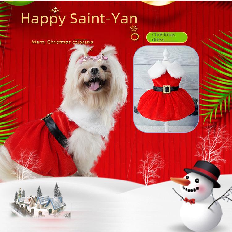 Festive Polar Fleece Pet Skirt: Christmas Dog & Small Pet Party Outfit