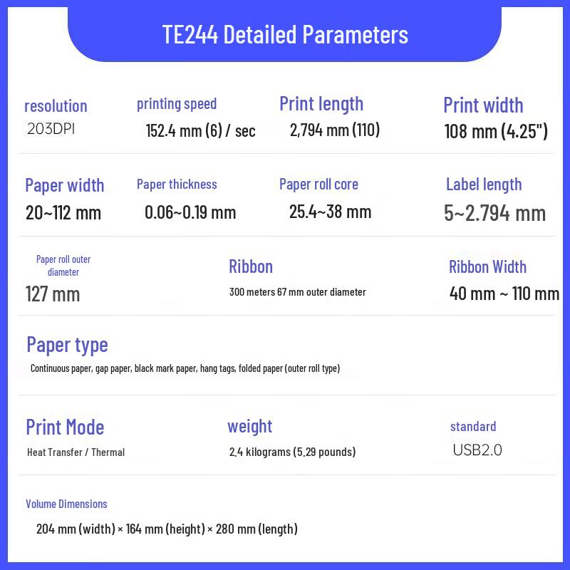 TSC TE344 Thermal Transfer Barcode Label Printer