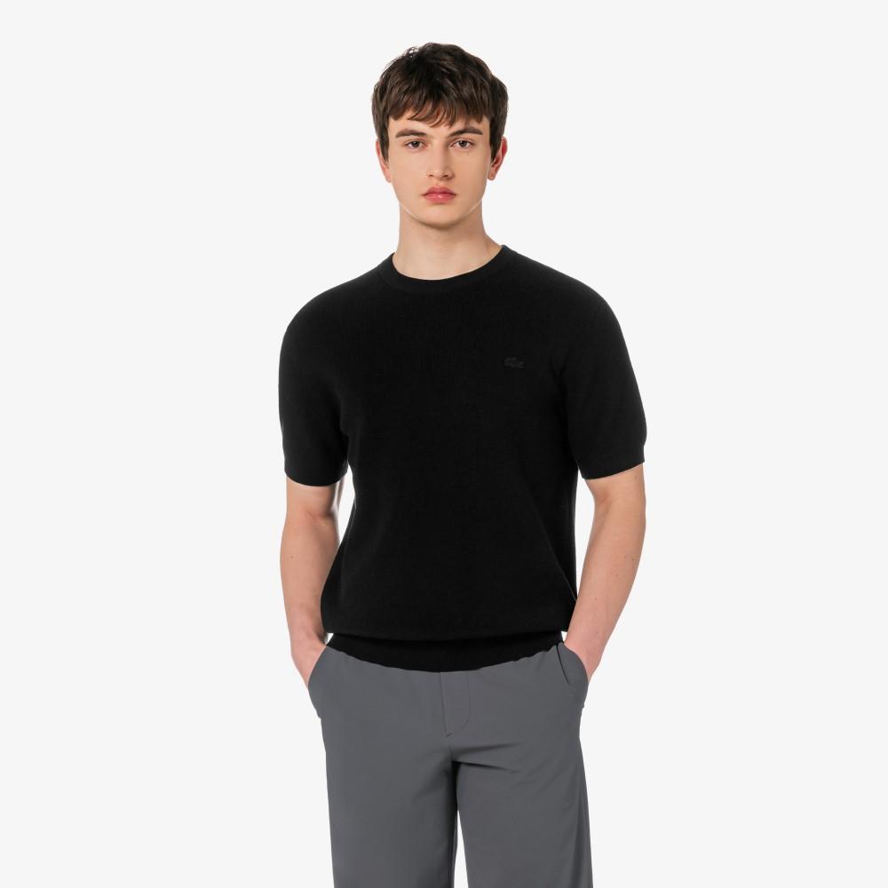 Lacoste Men's Short-sleeve Ribbed Crew Neck Pullover AH827E-56G031