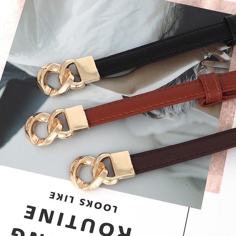 Womens Pu Slim Leather Belt With Five Links Pullout Design For Fashion Summer