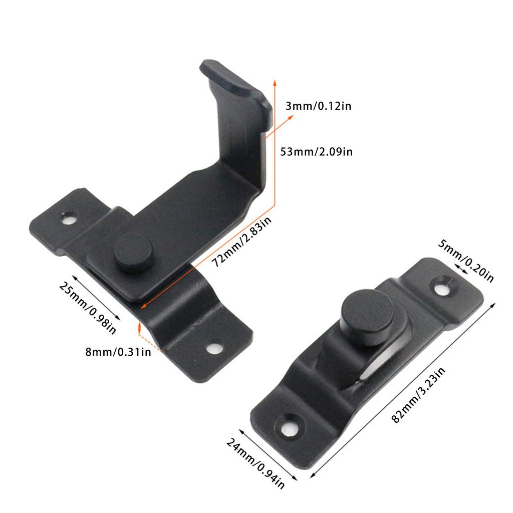 90 Degree Door Latches Sturdy Stainless Steel Finish Accessory for Secure Sliding Door Window Fence and Pet Door