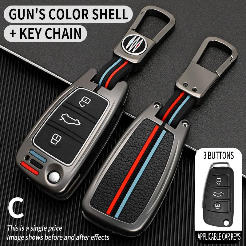 3 Buttons Zinc Alloy Car Key Case Cover Shell Fob for A1 A3 A4 8P 8L 8V A5 B6 B7 A6 A7 C5 C6 Q3 Q5 Q7 4F S3 S4 S6 RS3 TT