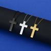 European Style Mirror Finish Clavicle Cross Necklace - Stainless Steel Pendant Accessory