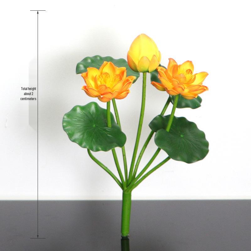 Petites Fleurs Artificielles Décoration Lotus Lys pour Maison & Offrandes à Bouddha