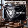 Custom Name Flannel Throw Blanket Athletic Bilbao FC Pattern Warm Home Decoration