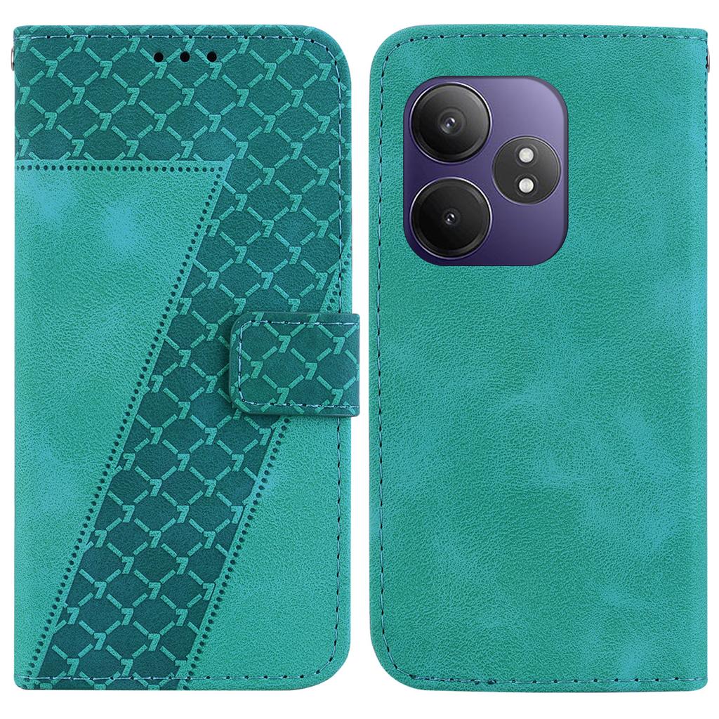 For Realme GT Neo6 SE 5G/Neo6 5G/6T 5G/6 5G Stand Case 7-Shaped Pattern Imprint Leather Phone Cover