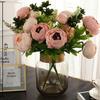 Fake Peony Flower with 13 Heads Artificial Plant for Wedding Home Accessories Room Decor
