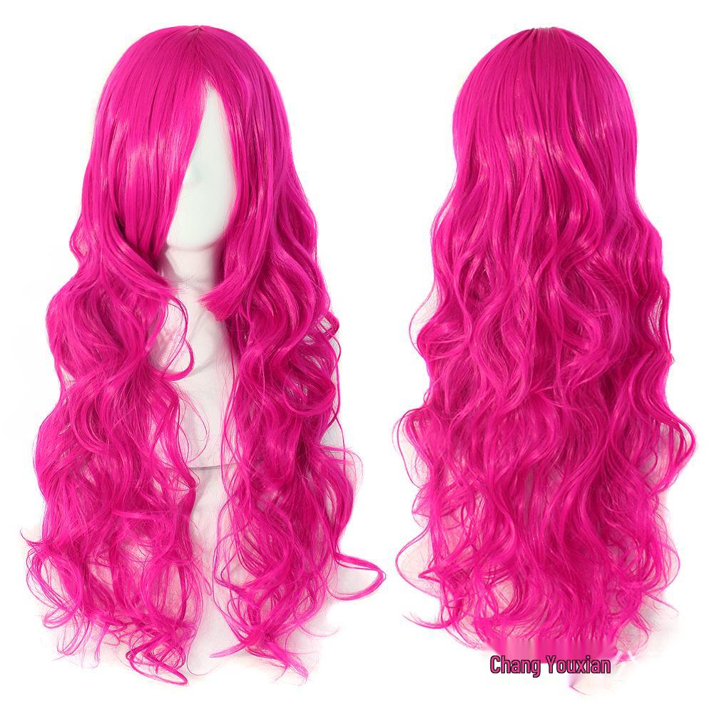 Two-Dimensional Women's Long Curly Wig - 70cm Universal Gold Anime Cosplay, Heat-Resistant Big Wave Hair.