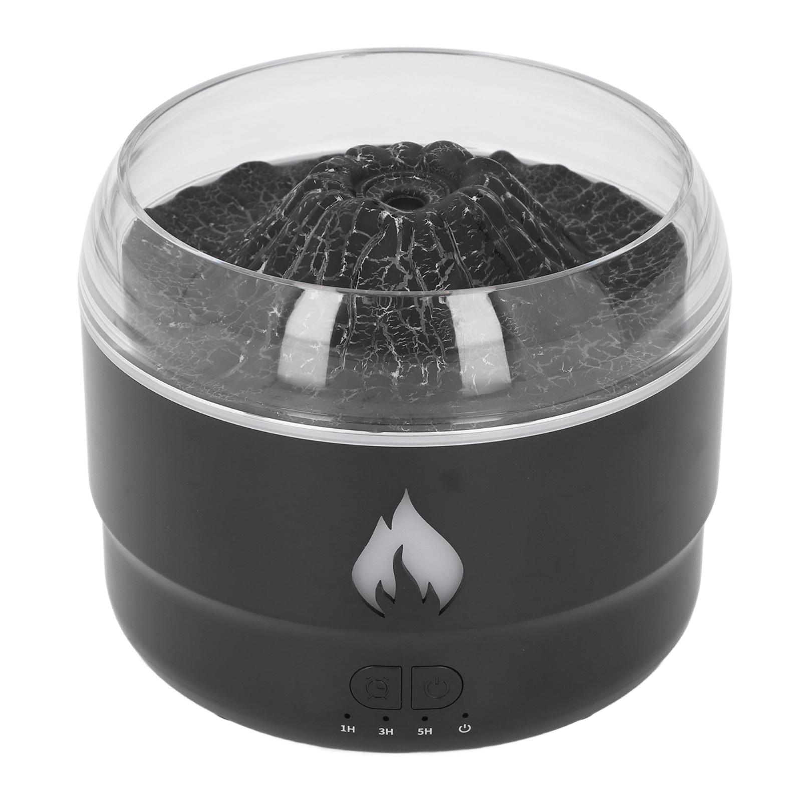 

Flame Essential Oil Diffuser 280ml Humidifier 7 Color LED Light Quiet Aromatherapy Diffuser for Home Bedroom Office чёрный