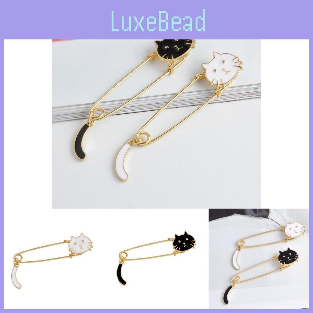 Playful Fashionable And Alloy Brooches With Cute White Cat And Black Cat Styles For Personalization Unique
