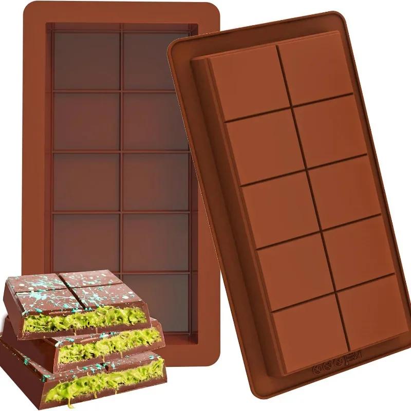 Silikon Çikolata Bar Kalıpları – Dikdörtgen, Kolay Çıkarılabilir, Protein Barlar, Mum Eriyikleri ve Hediyeler için Dayanıklı