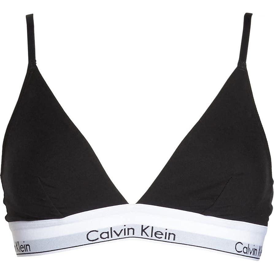 CALVIN KLEIN Letter Print Minimal Comfort Triangle Bra Women Black QF1061-001 S
