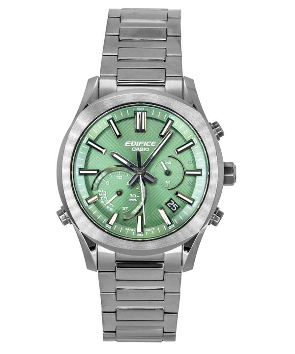 Casio Edifice Analog Chronograph Smartphone Link Green Dial Stainless Steel Solar EQB-1300DC-3A 100M Men's Watch