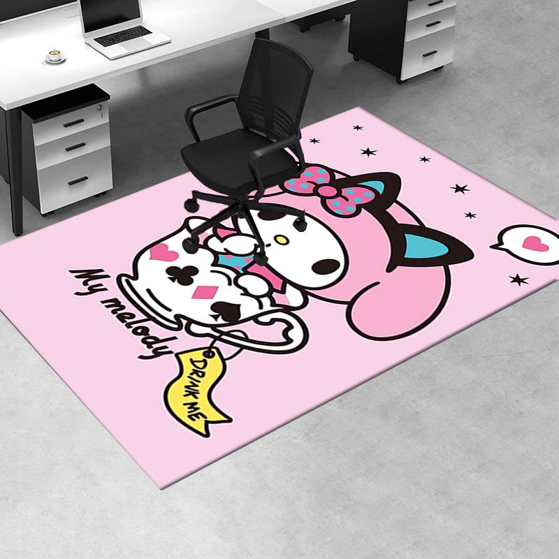 Office Rug My Melody, Drink Me Anti-Slip Rug, Machine Washable for Living Room, Bedroom, Office, Multiple Sizes, Bedroom Mat, Decorative Mat, Durable