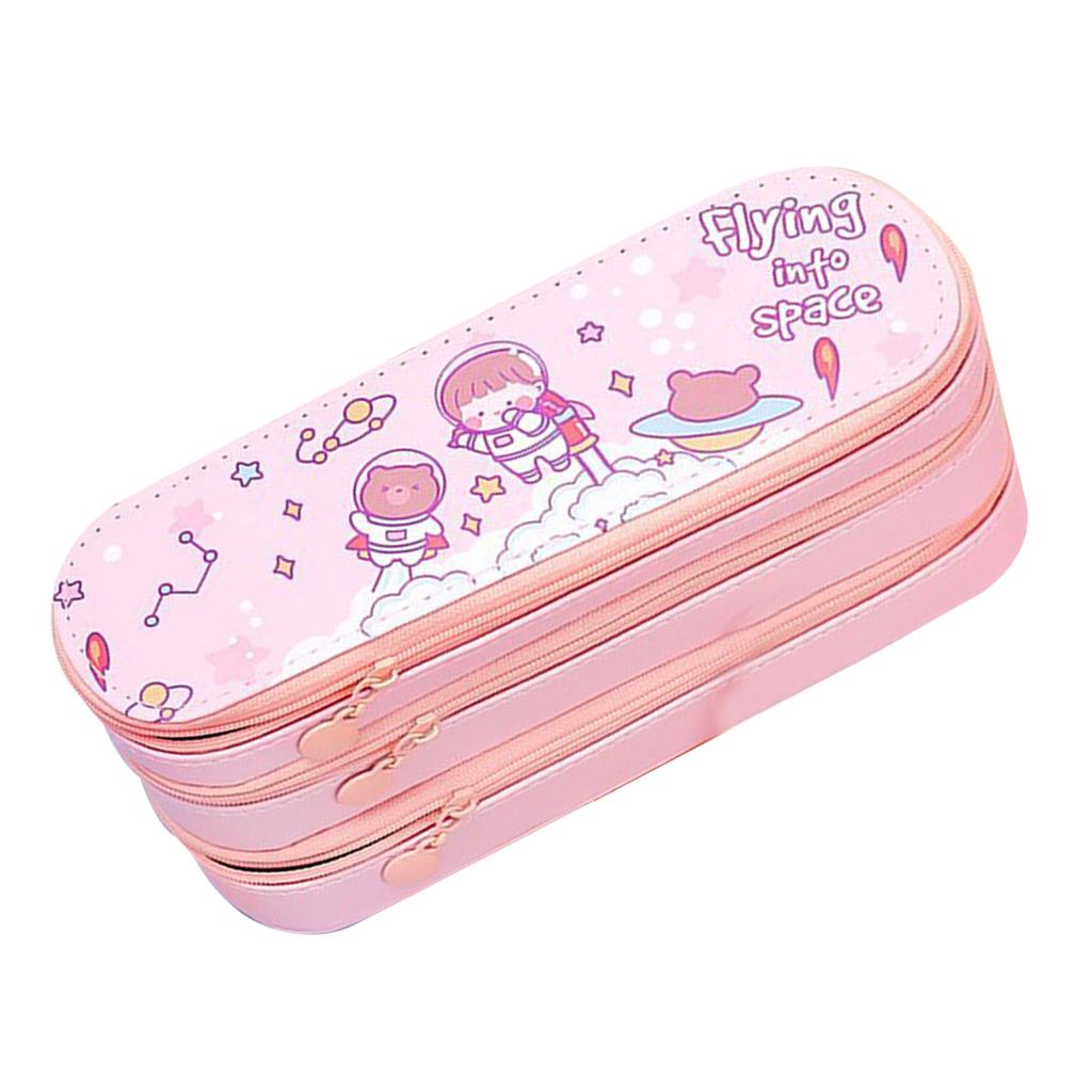 Large Pencil Case Multipurpose Cute Stylish 3 Layers Large Capacity Pencil Pouch with Class