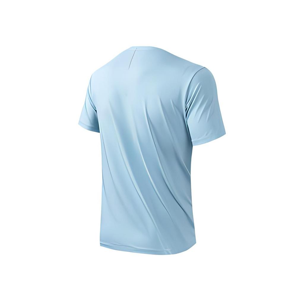 Anta Plain Logo Round Neck Breathable Quick-Dry Sports T-Shirt Men Tops Sky-Blue 952325106-4