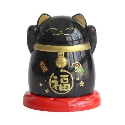 

1 Pcs Plastic Toothpick Box Japanese Cartoon Lucky Cat Red Black Toothpick Holder Creativity Home Restaurant Storage Decoration