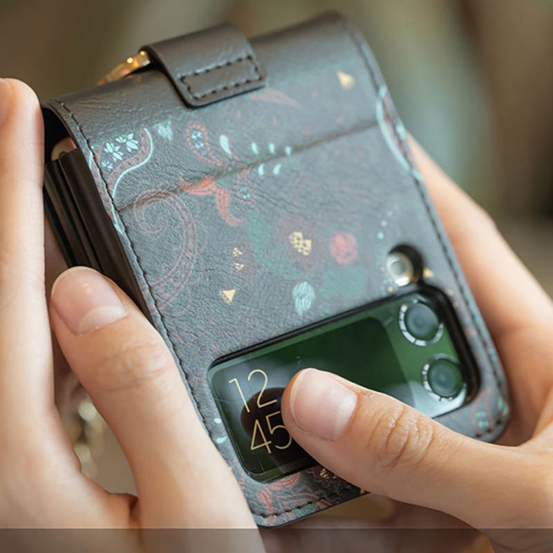 For Samsung Galaxy Z Flip 7 Case Z Flip 7FE 6 5 4 3 Folding Screen Premium Leather Premium Elegant Trendy Phone Cover