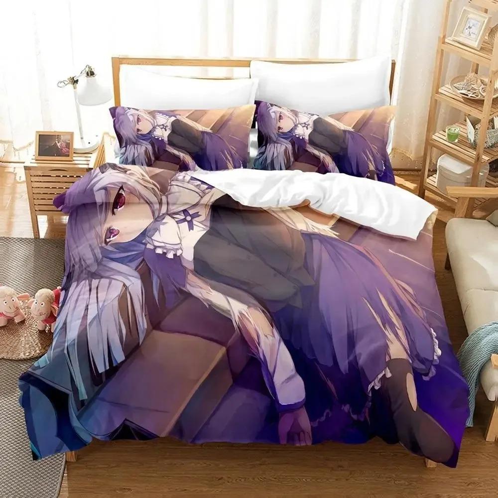 Kawai Anime Absolute Duo Beding Set Bedrom Soft Modern Bedspreads Comefortable Children Kids Soft Duvet Cover Comfortable Quilt Cover And Pilowcase
