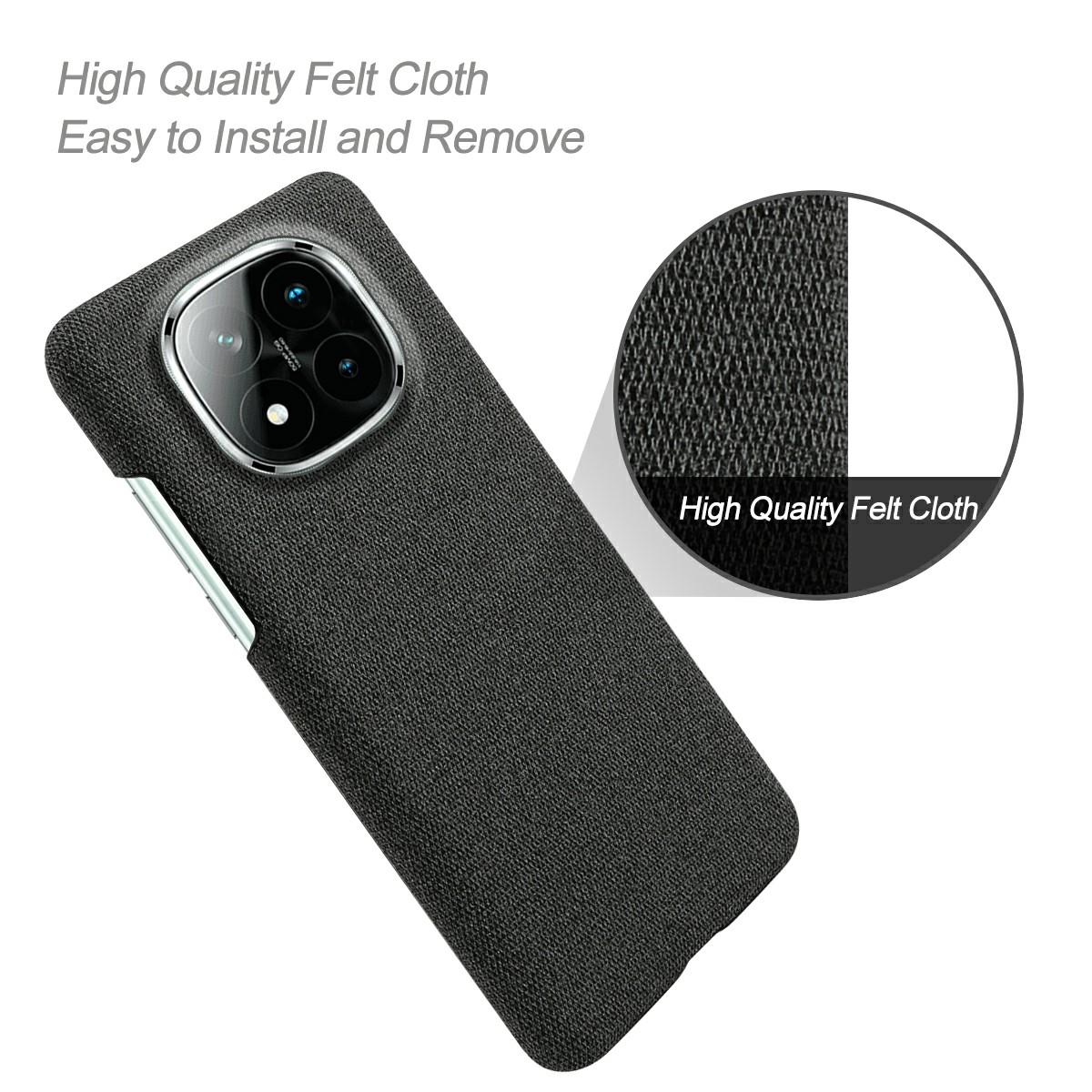 

For Xiaomi Redmi Note 14 Pro+ 5G Phone Case Cloth Texture Anti-Scratch Protective PC Back Cover Blue