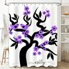 Beautiful Purple Bird Silhouette Shower Curtain for Bathroom Decor Customizable Name Personalization Available On .