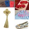 Gold Wrie Clovers Tassels Pendant Elegant Handcrafts Tassels Kits For Bridal Wear And Formal Occasion Garment Decoration