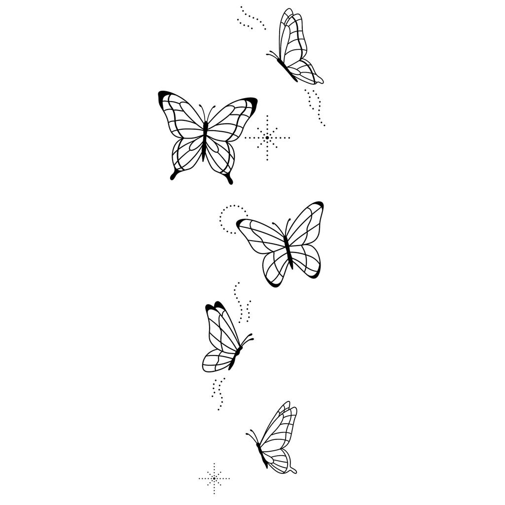 Simple Personality Spice Girl Three-Dimensional Butterfly Flower Wicker Collarbone Arm Tattoo Sticker