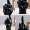 Black Gold Middle Finger Gesture Polyresin Sculpture Modern Home Decor Accessory