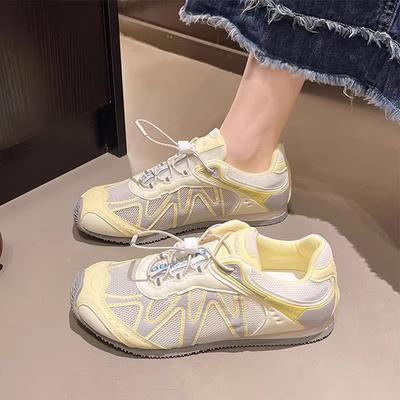 Dexun Schuhe Damen 2025 Neue Sommer Mesh Atmungsaktiv Dünn Lässig Sport Kleine Weiße Schuhe Flach Vielseitig Forrest Gump Schuhe