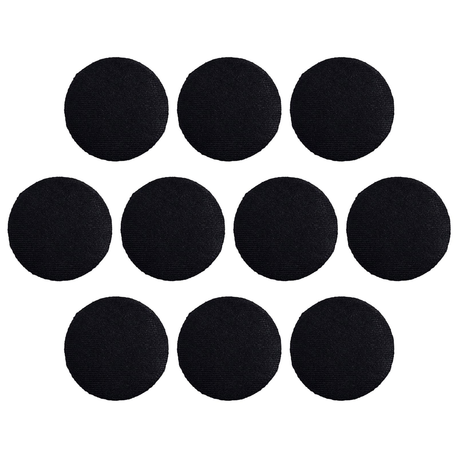 

10x Fabric Cloth Covered Buttons Round Buttons Shank Buttons Sewing for Jackets Clothes Coats Formal Dress Garment Accessories чорний