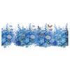 Watercolor Wall Stickers, Blue Flower Butterfly Decals for Bedroom Living Room, Removable PVC Art Decor for Wall Mural