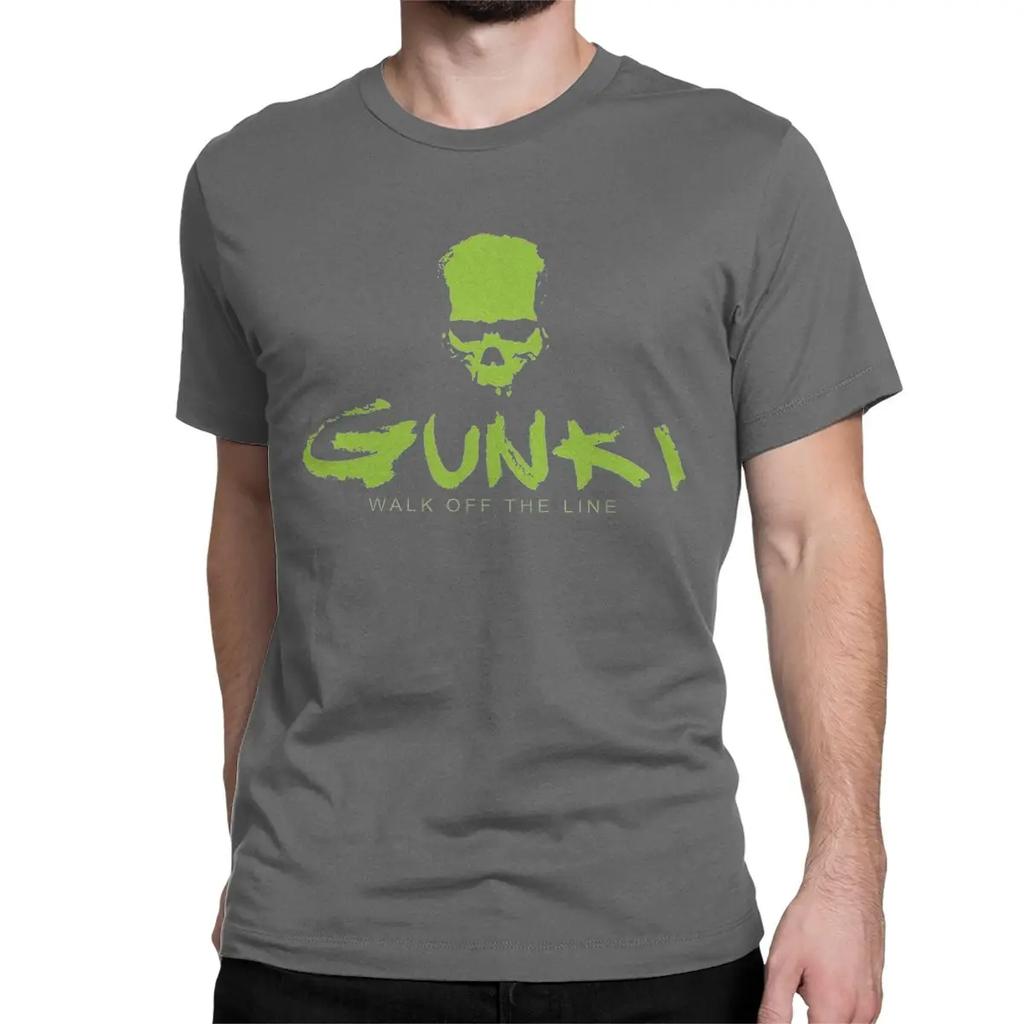 Gunki Cool Reines Baumwoll-T-Shirts Rundhals Kurzarm T-Shirts Angler-Logo T-Shirts für Herren Damen Sommerkleidung