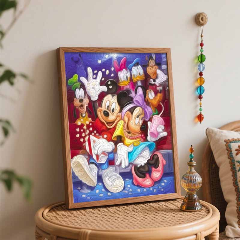 Disney Mickey Minnie Movie Theater Paint By Number Kit Number Drawing Canvas DIY Picture Home Decor Art Wall Painting Crafts Gift