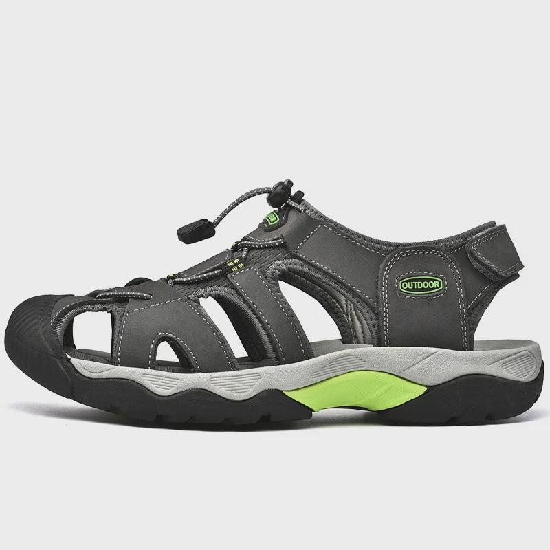 Men's Cross-Border Large Leather Outdoor River Sandals