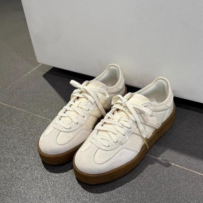 Retro fashion round head casual versatile flat-soled Dexun shoes 2025 new college style sports shoes board shoes white shoes
