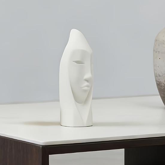 Yousheng Abstract Face Art Desk Statue 3D Printed Minimalist Modern Face Sculpture for Home Office Desktop Shelf Mantel TV Stand Decor