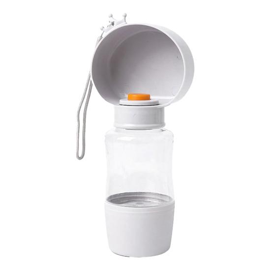 Portable Dog Water Bottle Leak-Proof Pet Water Dispenser with Drinking Bowl Food Compartment Travel Pet Feeder for Dogs Cats Hiking Walking Outdoor