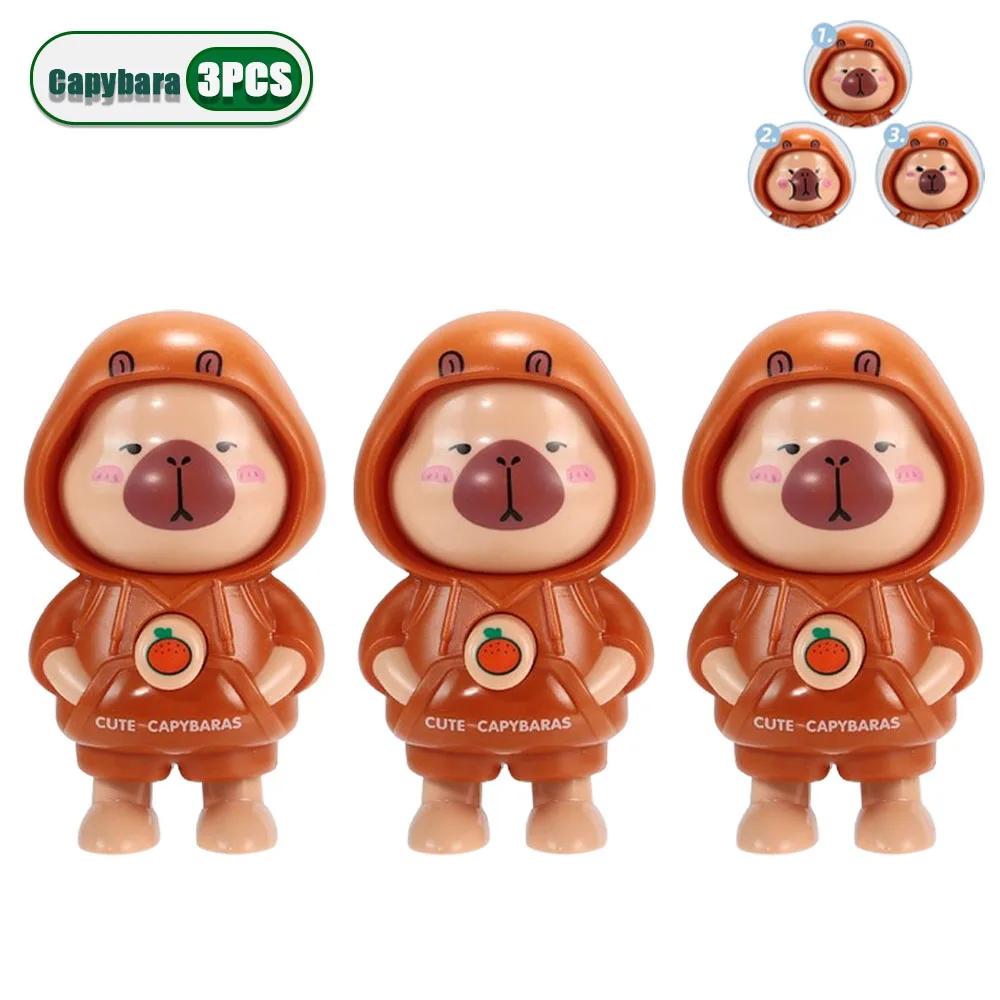 Capybara Press Face Doll Keychain Quirky Doll Cartoon Handpiece Small Ornaments Children's Gifts Cute Bag Charm
