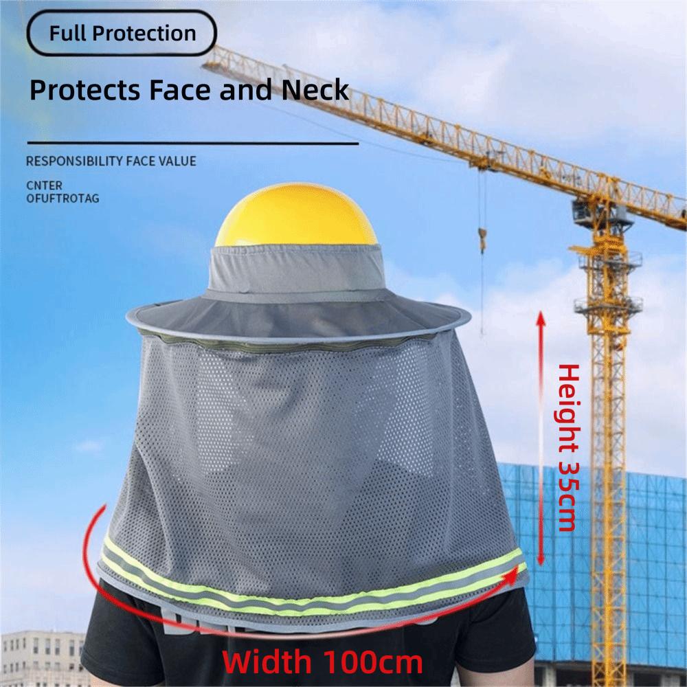With Reflective Stripe Safety Hat Cap Visor Foldable Neck Shield Work Safety Helmet Cap