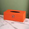 Retro Woven Texture Leather Tissue Boxluxuryhigh-end Home Living Room Office ItemWooden Paper Boxel Commercial Tissue Box