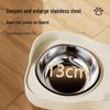 Anti-tip Stainless Steel Pet Bowl Set: Double Cat & Dog Bowls with Eco-friendly PP Base, Protects Cervical Vertebrae & Prevents Splashing