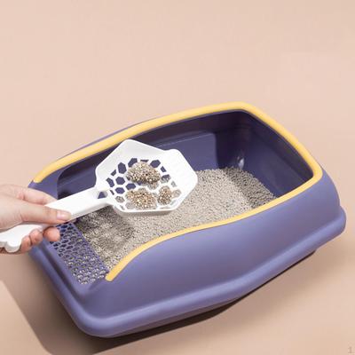 Caixa de areia para gatos Bedpan portátil com recipiente lateral alto semifechado fácil de limpar gatinho