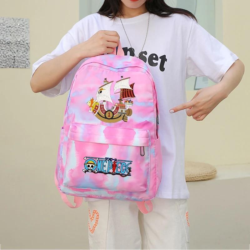 3 stk/sett Tilbake til skolen ryggsekk Anime ett stykke jenteryggsekksett Kawaii skoleelever Gutt Barn Matpakke Blyantboks