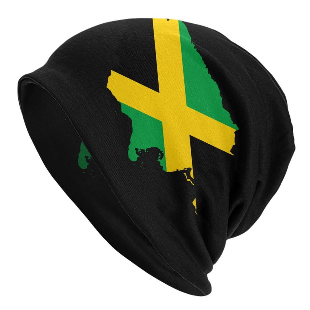 Custom Jamaica Jamaican Afro Puff Beanie Cap Unisex Winter Bonnet Knitting Hats Outdoor Ski Afro Word Art Skullies Beanies Caps
