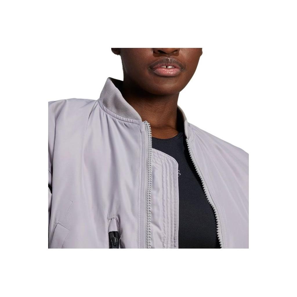 Adidas X Stella McCartney Sportswear Woven Bomber Jacket With Logo Patch Women Outerwear Dove-Grey IP1371
