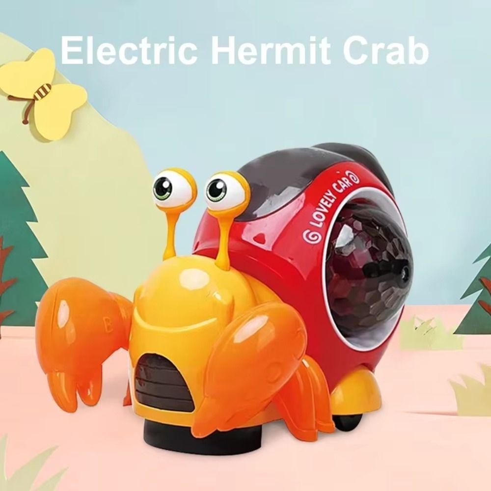 Walking Tummy Time Toy LED Light Crab Walking Toys With Music Crawling Crab Sensory Toy  Kids