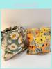 Stylish Floral Drawstring Storage Bag In Gentle Green And Orange Color Combinations For Travel And Organizing Essentials