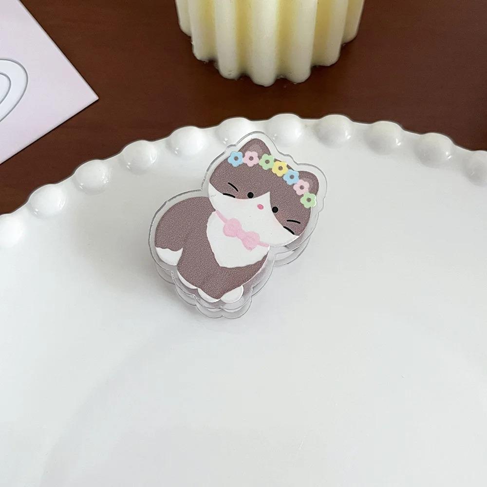 Cute Cat Acrylic Clip Sealing Long Tail Binder Clip Scrapbook Note Paper Clips for Student Kawaii Stationery Gift
